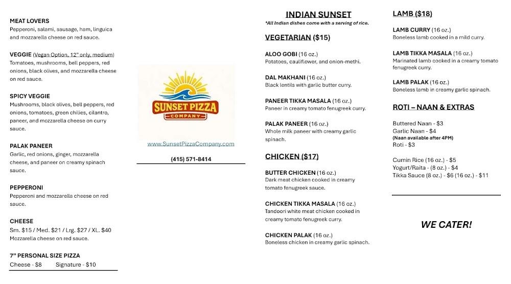 Sunset Pizza Baked Masala Fries