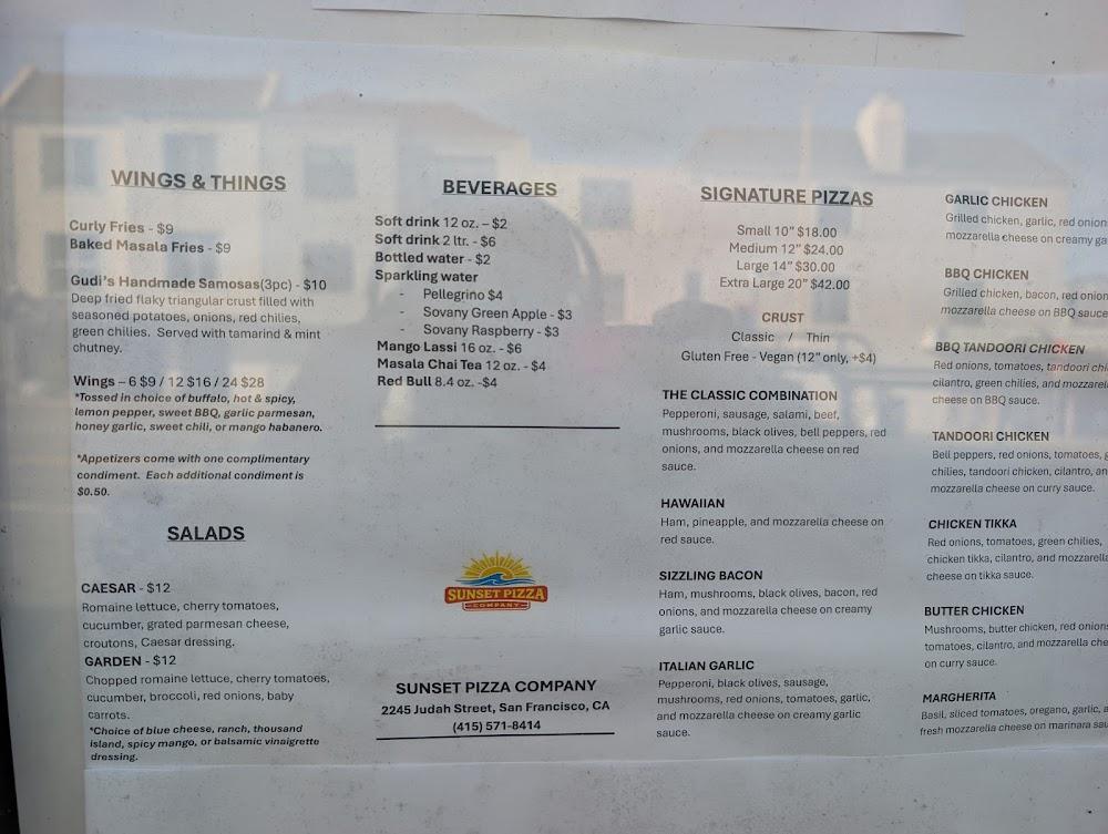 Sunset Pizza Menu image 4